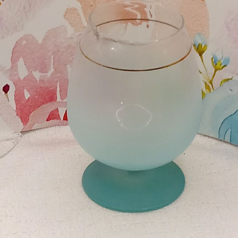 BLENDO Aqua Cocktail Pitcher W. Virginia Glass 24 OZ Barware Vintage MCM